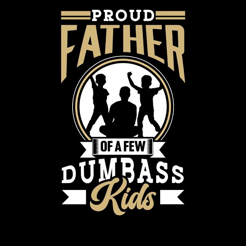 Fier père d’un couple d’enfants stupides Papa
