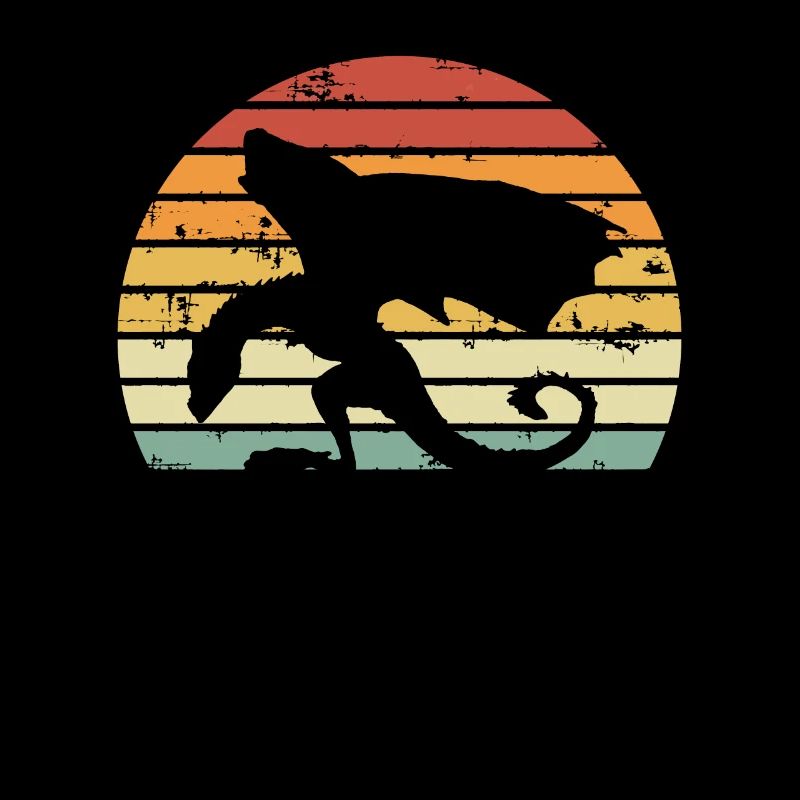 Drache Auf Einer Retro sonne