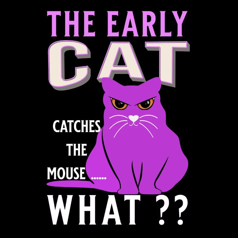 le chat précoce attrape la souris drôle de graisse de chat