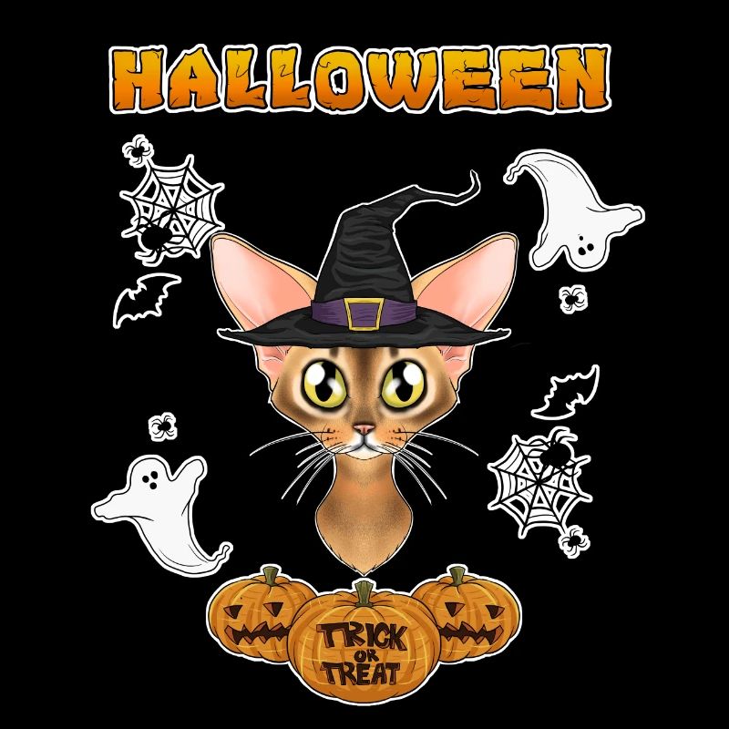 Abyssinian Cat Lover I Happy Halloween