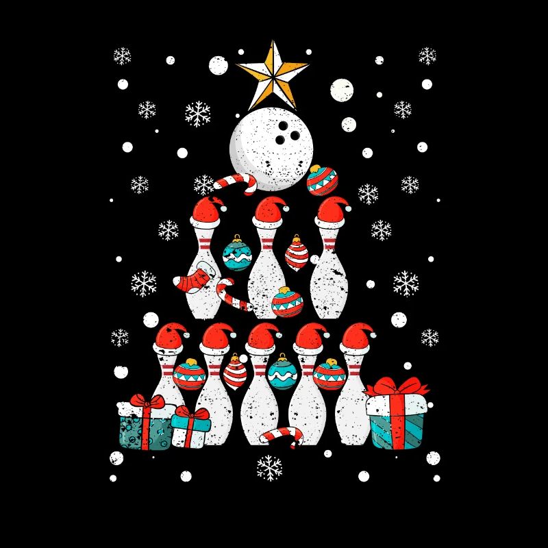 Funny Bowling Players Christmas Tree Lights