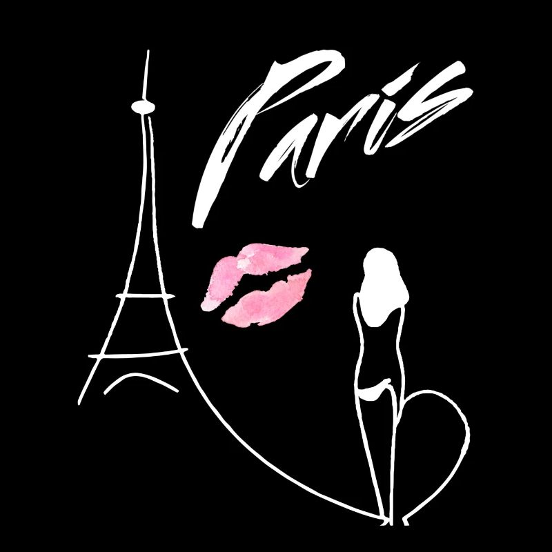 One Line Drawing Mrs. Eiffel Tower Paris Kussmund