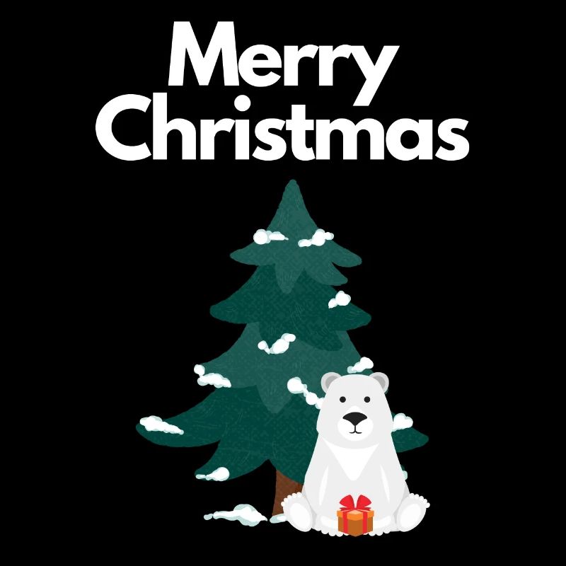 Merry Christmas Weihnachten Eisbär mit Geschenk