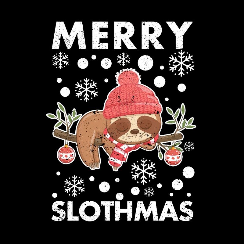 Merry Slothmas Funny Sloth Lovers Christmas