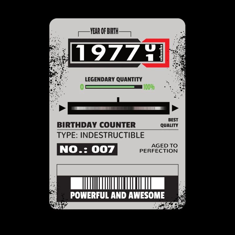 Compteur triphasé anniversaire 1977 cadeau