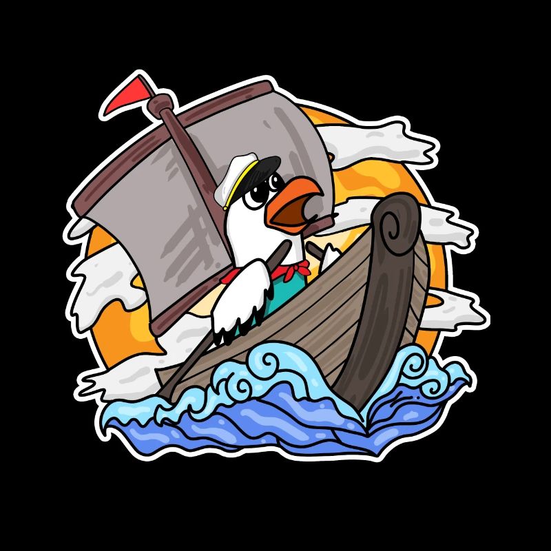 Mouette dans le bateau