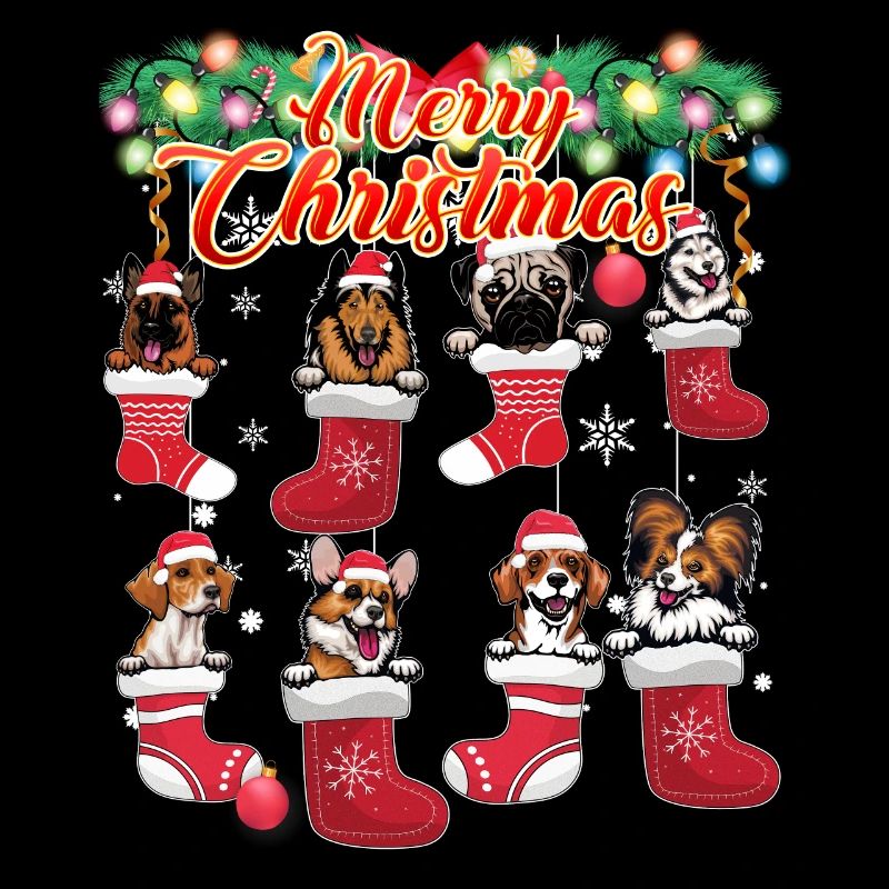 Mery Noël Chiens mignons en bas