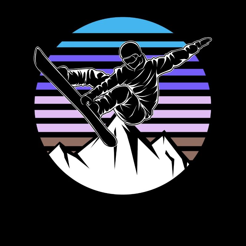 Retro Snowboard Snowboarder
