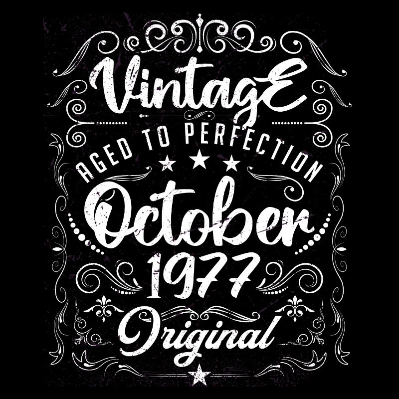Vintage BORN IN OCTOBER 1977- anniversary gift.