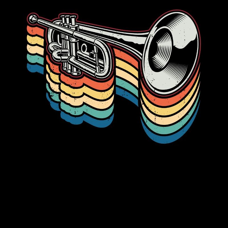 Trumpet Player Retro Vintage