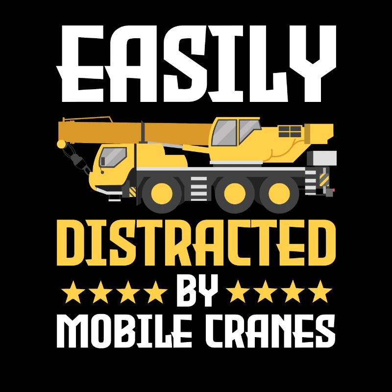 Funny mobile crane operator