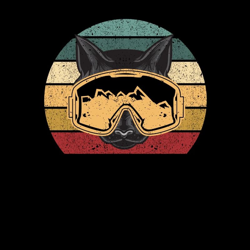 Ski Cat Skiing Goggles Kitten Skier Katz
