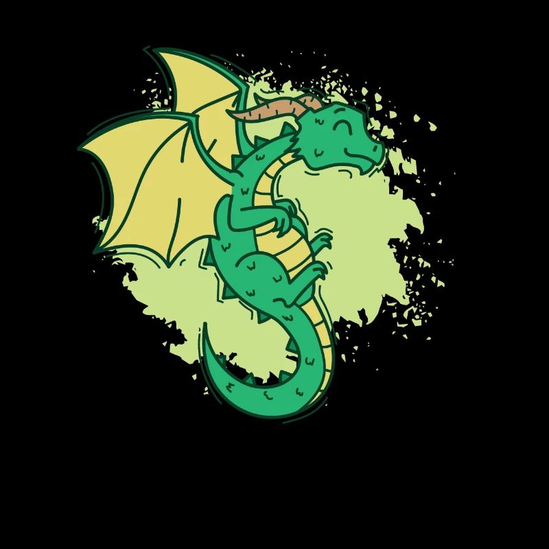cooler Drache mit Hörner lustiges Tier