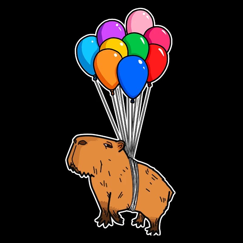 Capybara Rongeur Géant Caver avec Ballons Capybara