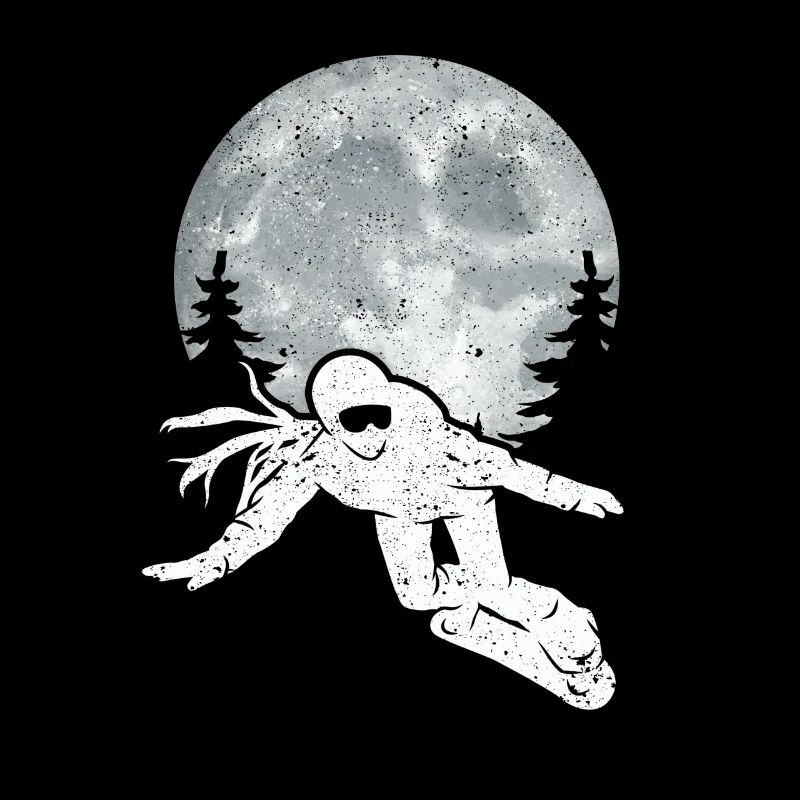 Snowboard Moon Funny Snowboarders Freestyle Snow
