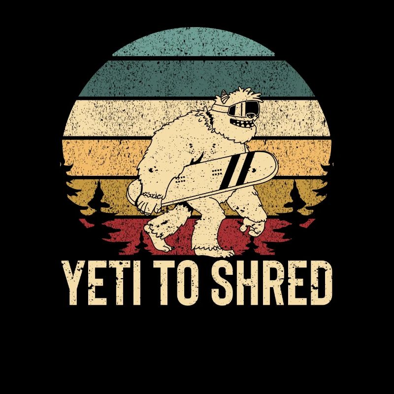 Snowboard Sasquatch Funny Snowboarding Bigfoot