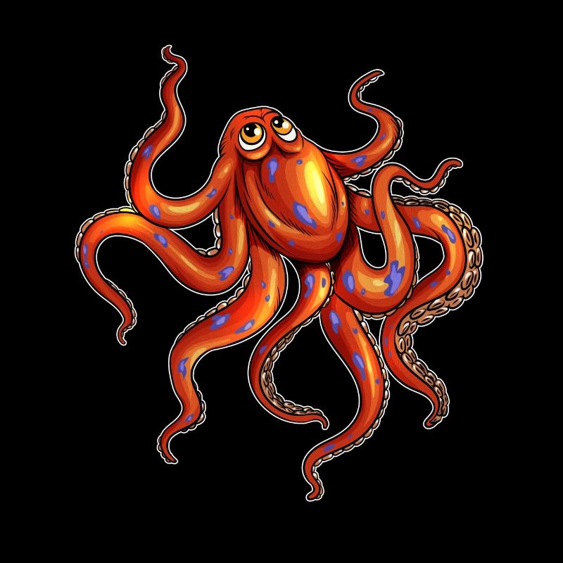 Plongée Calmar Octopus Fan Kraken Design