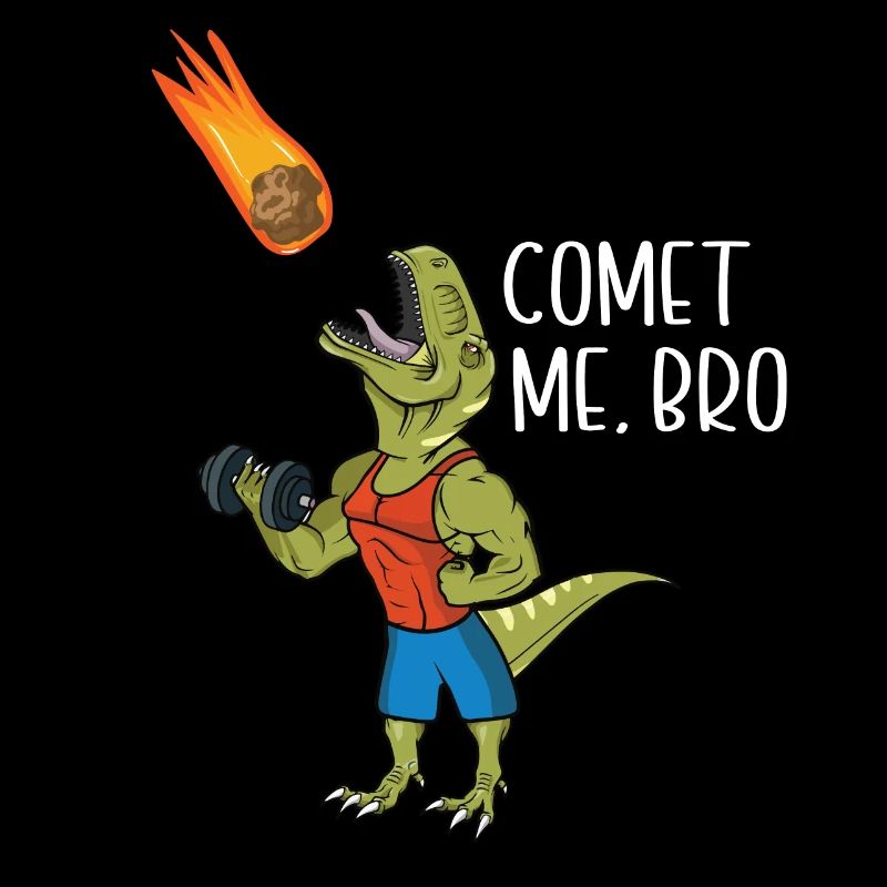 Comet Me Bro Funny T-Rex Dinosaur Pun Gym Workout