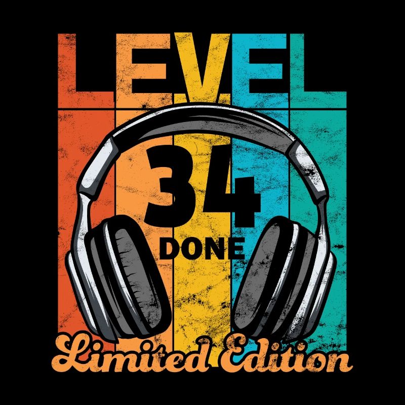 Gaming Birthday 34 Years Level 34 Complete