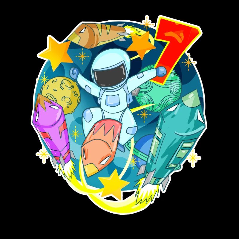 7e anniversaire 7 ans Jeune astronaute Espace