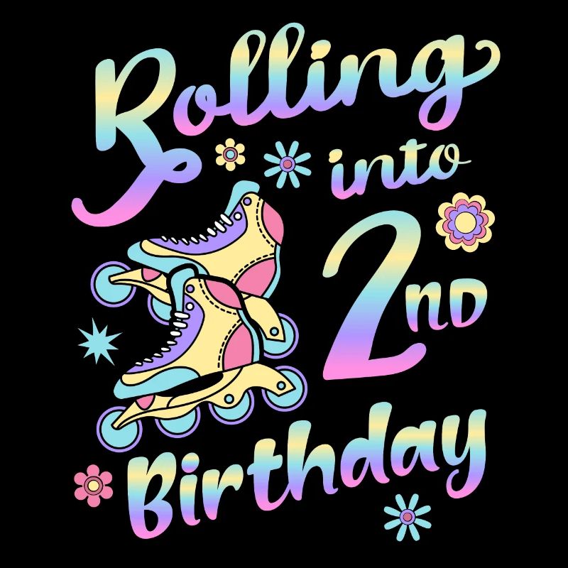 Rolling Into 2nd Birthday Roller Skater Inline