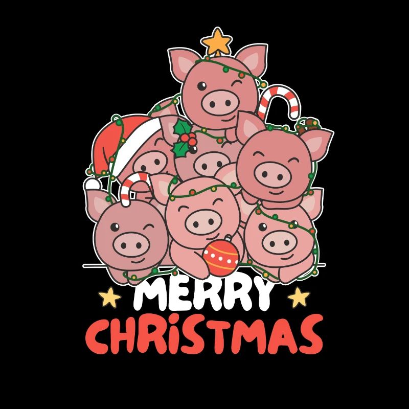 Cochon Arbre de Noël Joyeux Noël