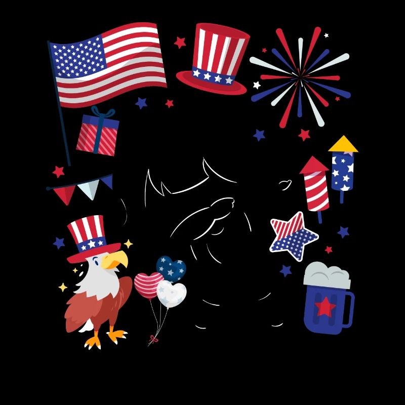 Silhouette Junge 4. Juli Unabhängigkeitstag