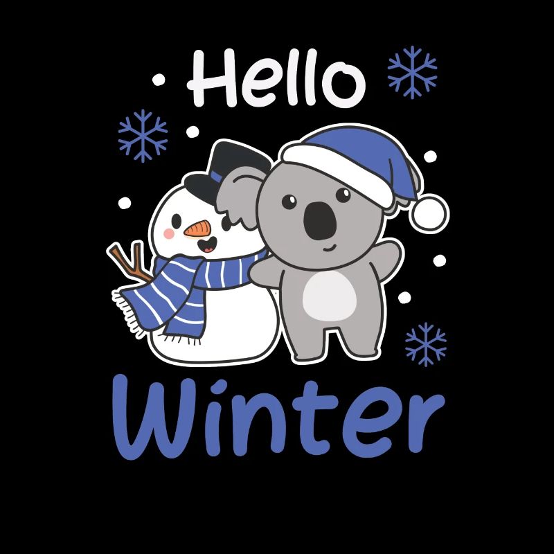 Koala Hello Winter schneemann schnee weihnachten