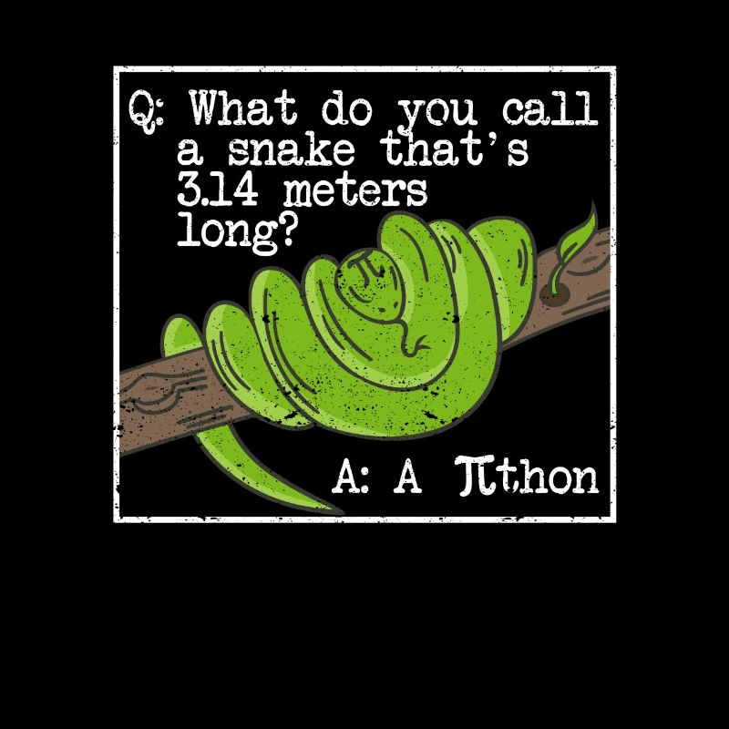 Python Schlange Pithon Pi Tag Symbol lustig Mathe