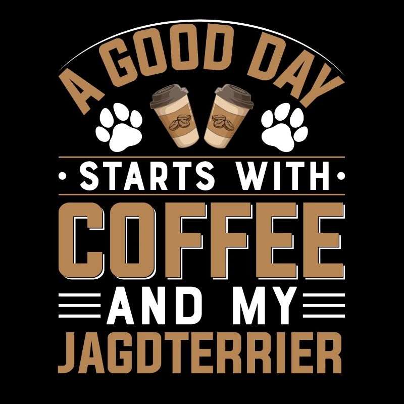 Deutscher Jagdterrier Hunderasse Kaffee Trinken