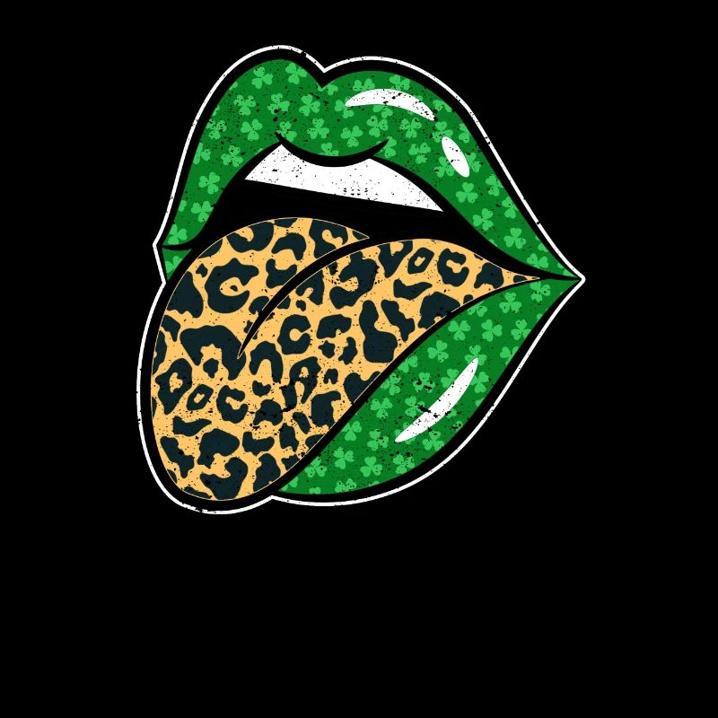 Green Lips Leopard Print Tongue from St Patricks