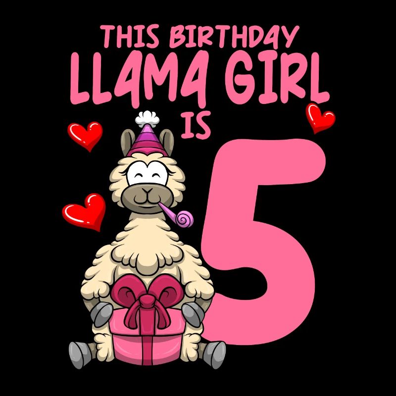 Lama Geburtstag 5. Geburtstag Party Alpaka Mädchen