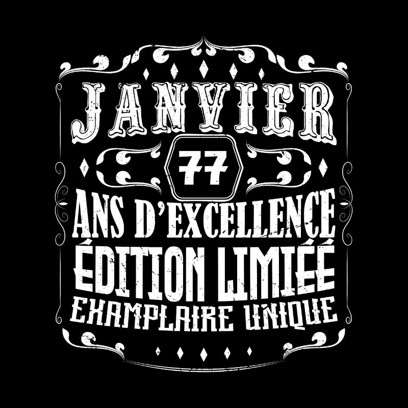 Vintage Janvier 77 ans. anniversaire janvier.