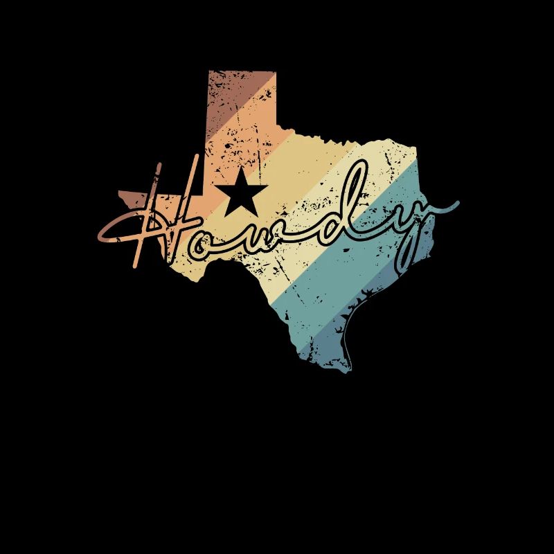 Texas Howdy Map USA America