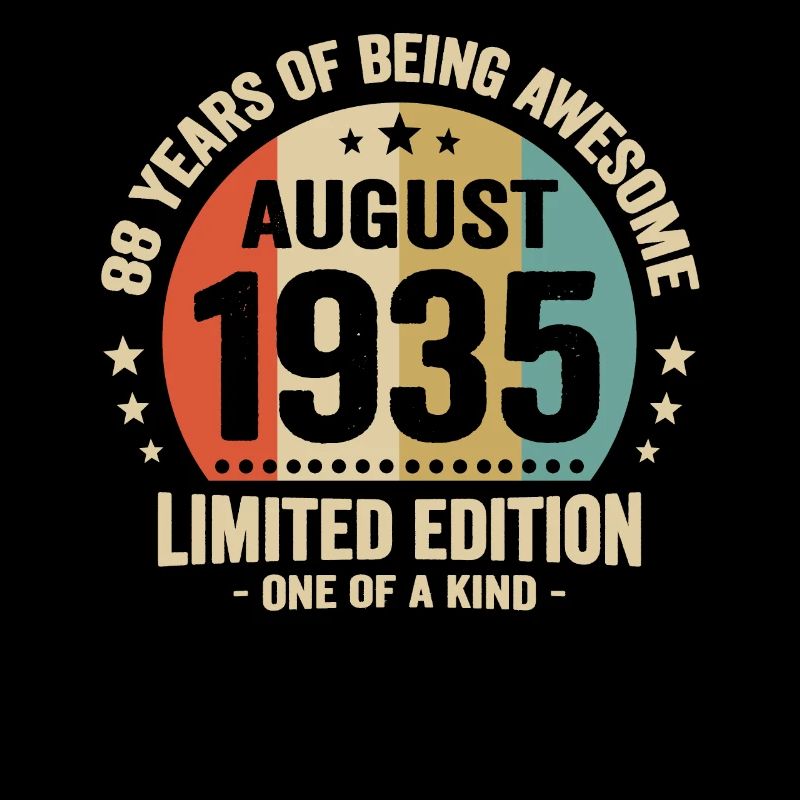 August 1935 88 Years Anniversary Vintage Gift