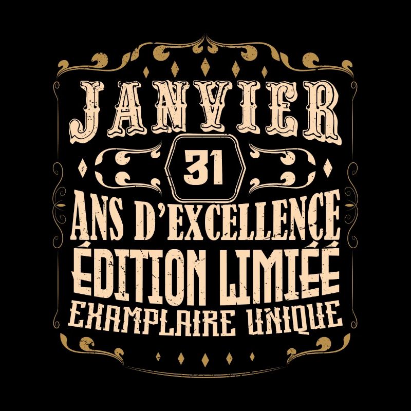Vintage Janvier 31 ans. anniversaire janvier.