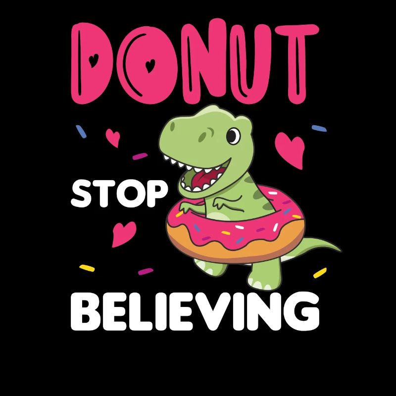 Cute Dino T-Rex funny animals in donut pun