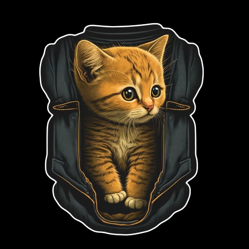 Süße Graue Katze Kätzchen Jeans Jacke Tasche