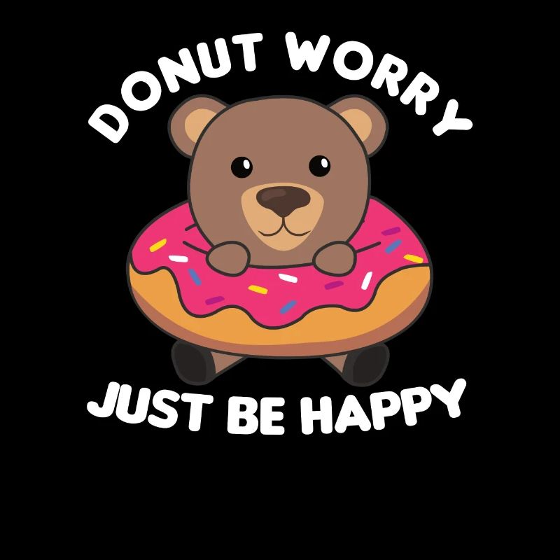 Cute bear funny animals in donut pink