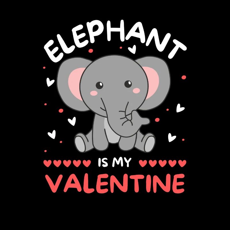 Eléphant pour la Saint-Valentin animaux mignons avec des cœurs