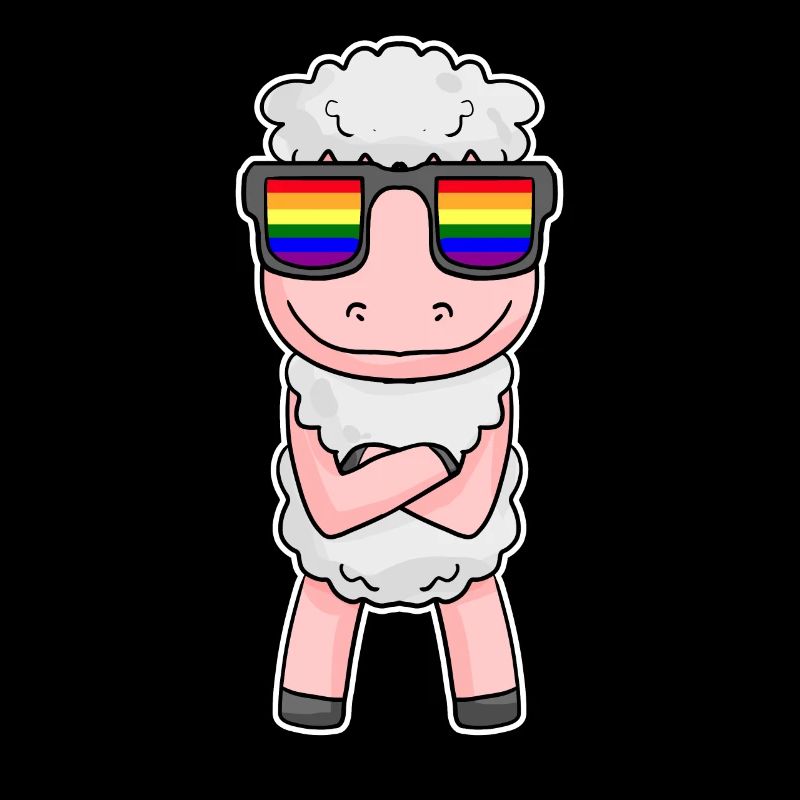 Gay Regenbogen - Schaf mit Brille