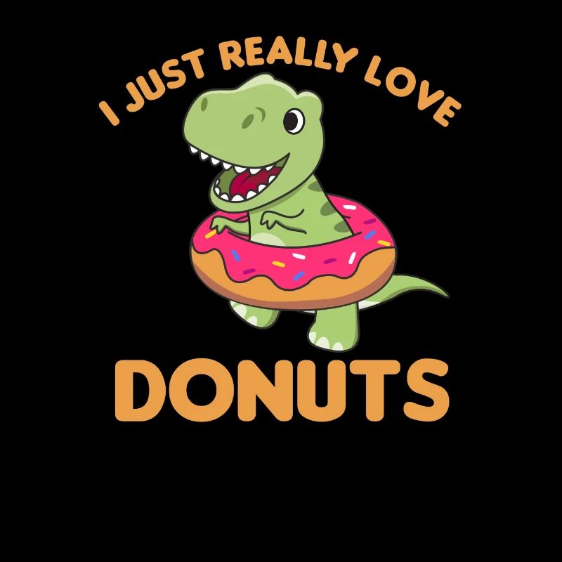 Mignons animaux drôles de Dino T-Rex en jeu de mots beignet