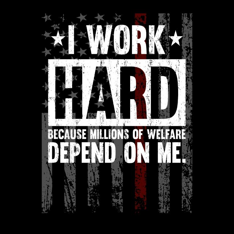 I Work Hard Red Line American Flag Firefighter