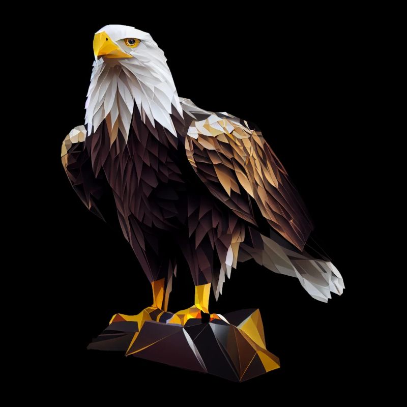 Cool polygon design with a bald eagle