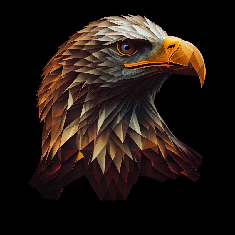 Cool polygon design with a bald eagle