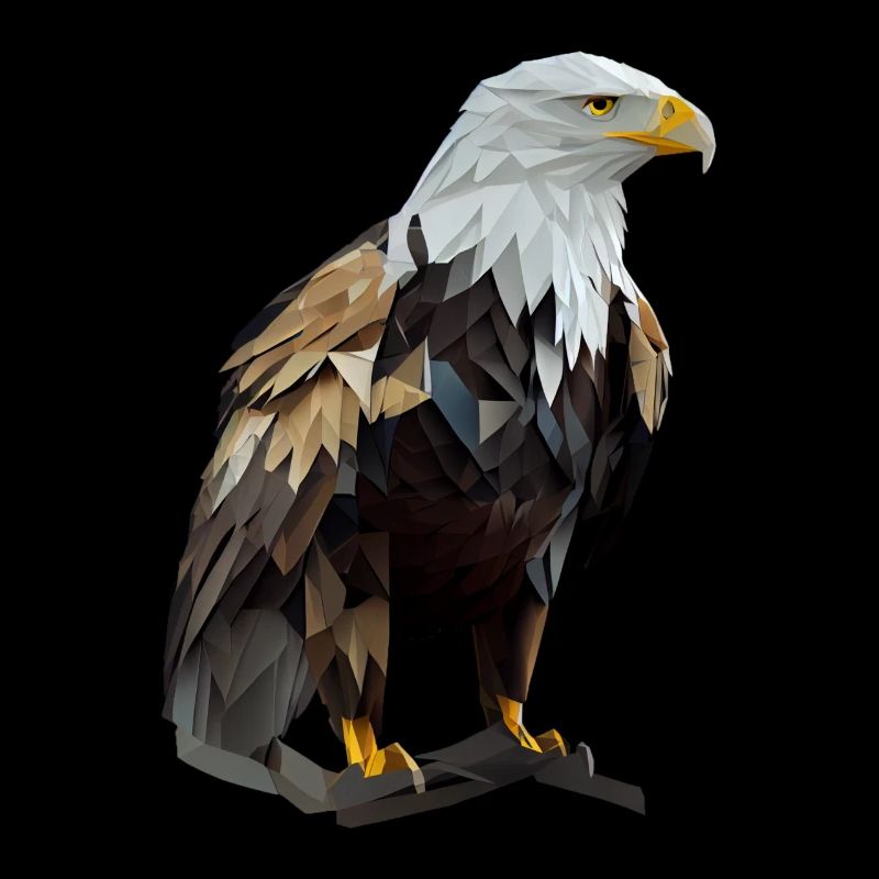 Cool polygon design with a bald eagle