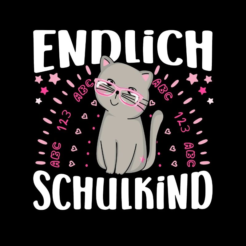 Einschulung Mädchen Katze Endlich Schulkind
