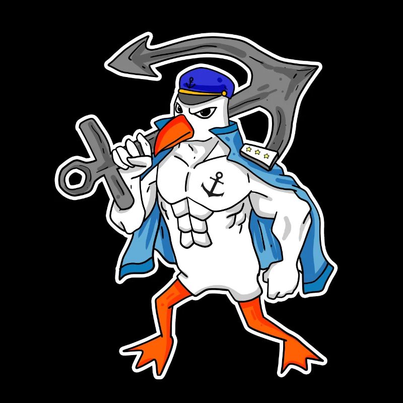 Nordsee Möwe mit Anker