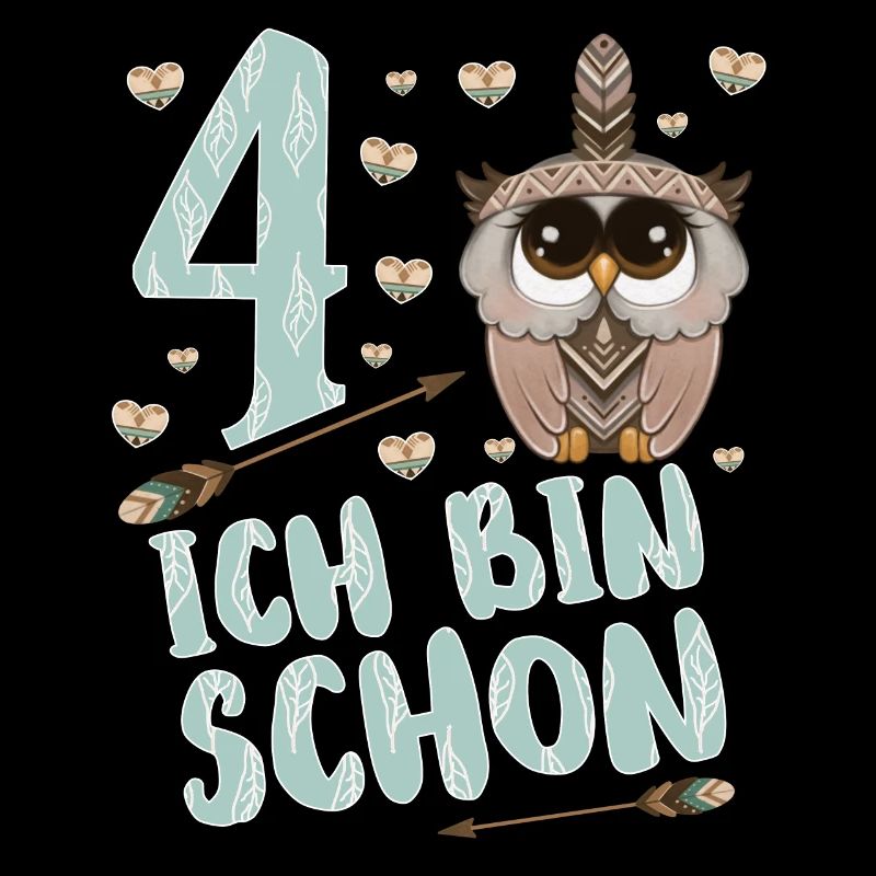Kinder Eule Ich bin schon 4 Jahre alt Geburtstag