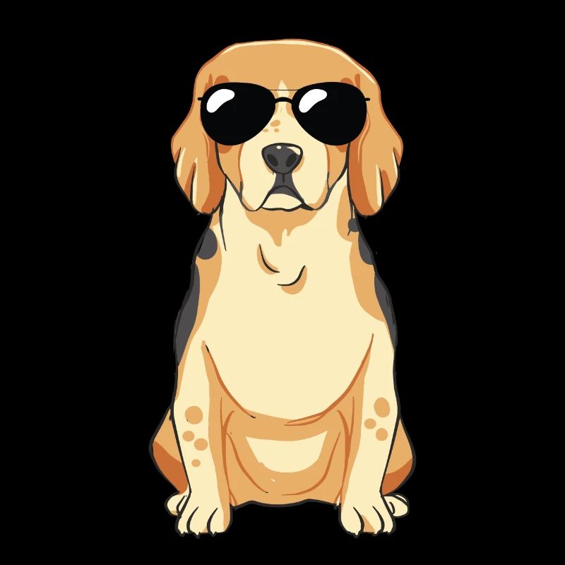 Beagle puppy with sunglasses